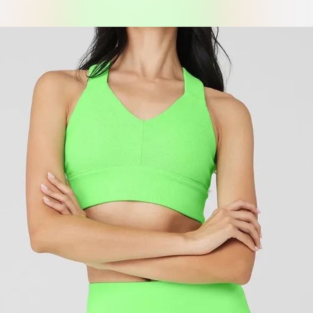 ALO Yoga Green Seamless Sports Bra